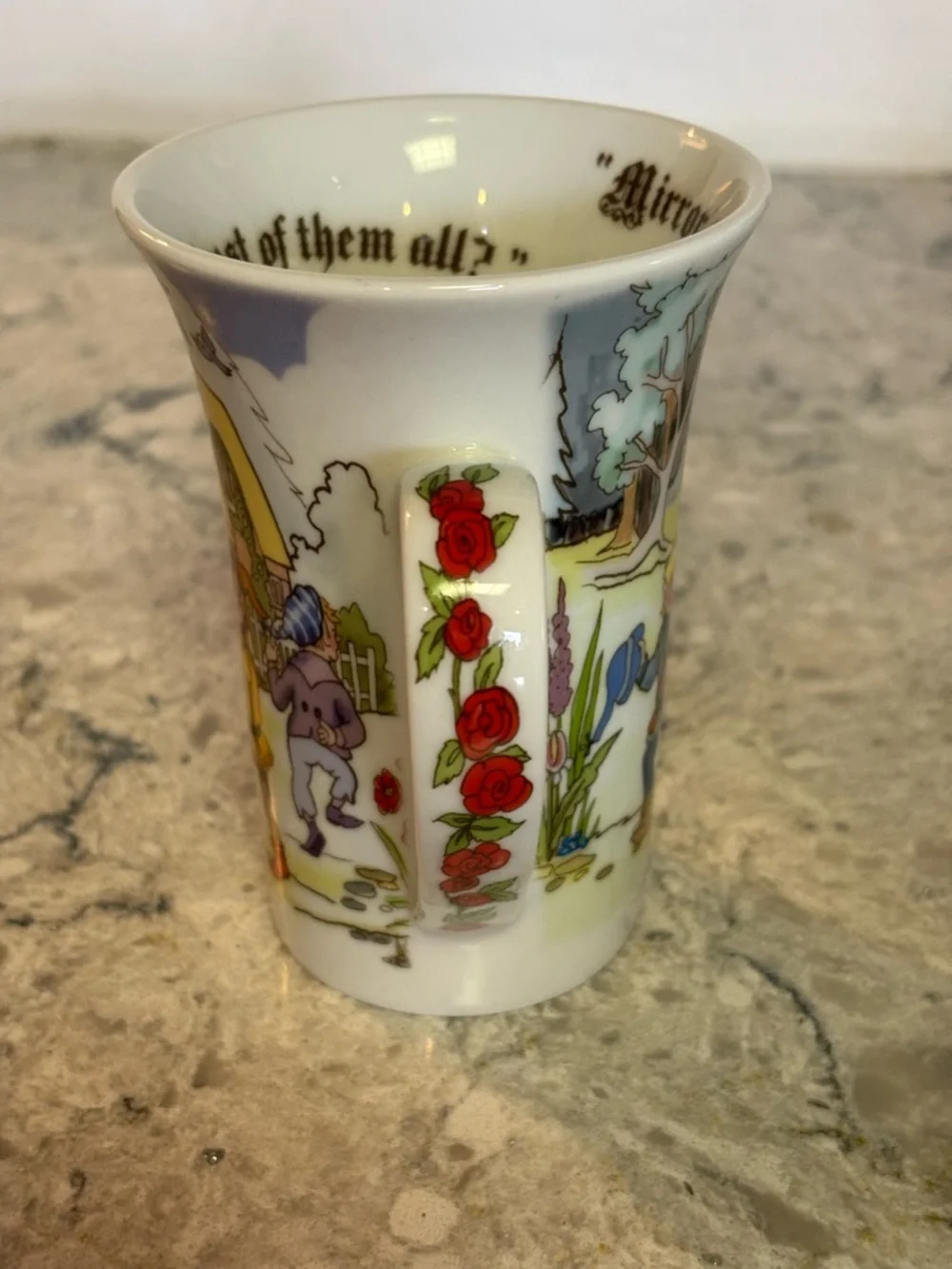 Snow White Accent Mug with Red Rose Detail Paul Cardew